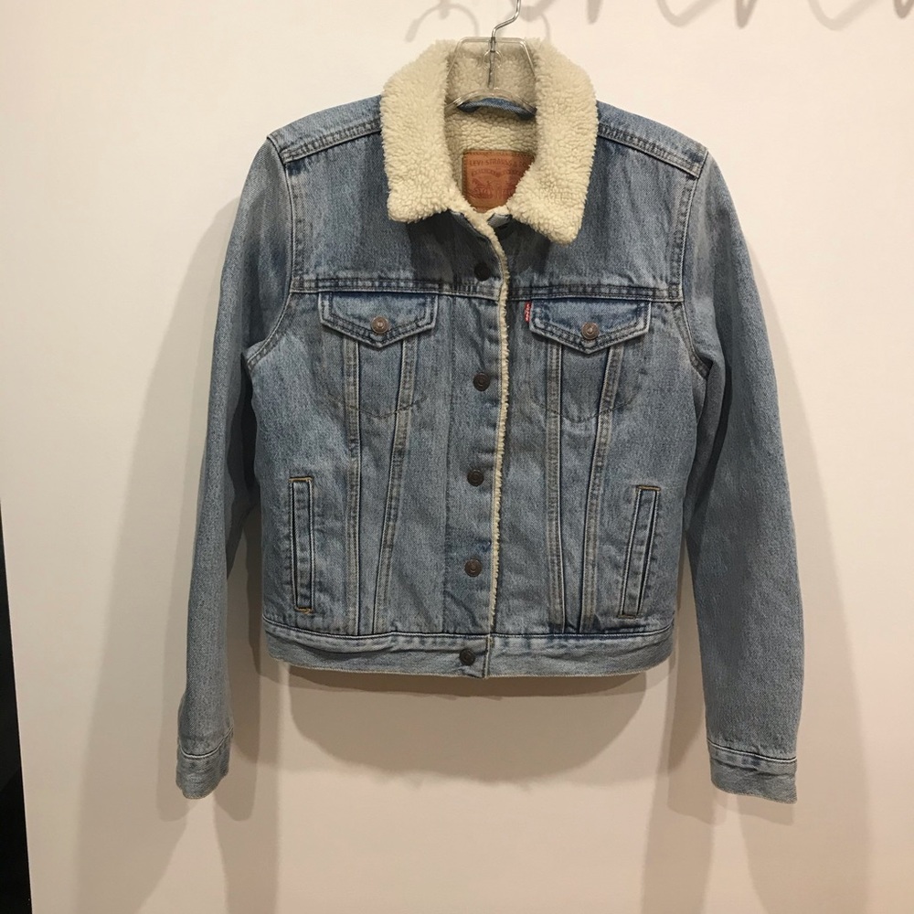 Levi's Women's Light Blue Denim Sherpa Jacket